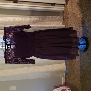 Elegant Purple Lace Dress